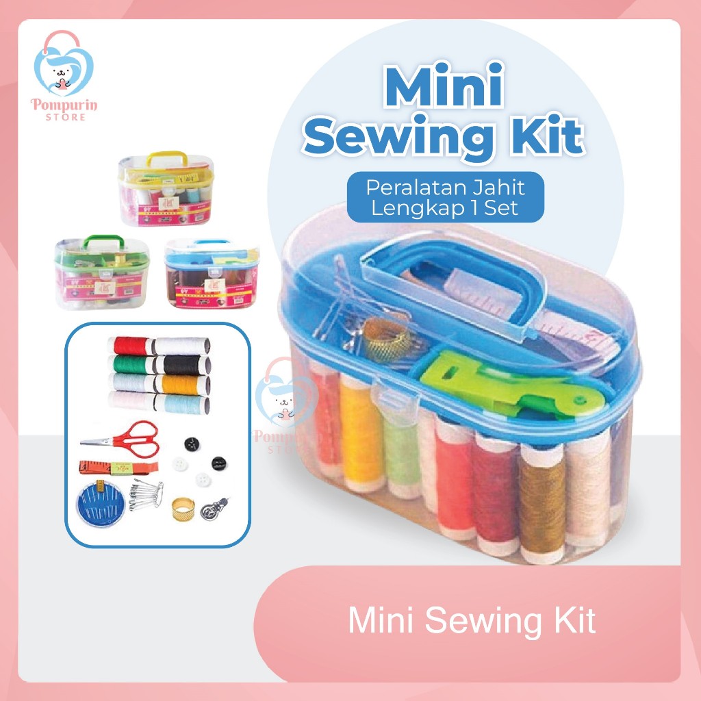 Jual Mini Sewing Kit Peralatan Jahit Lengkap 1 Set dengan Box