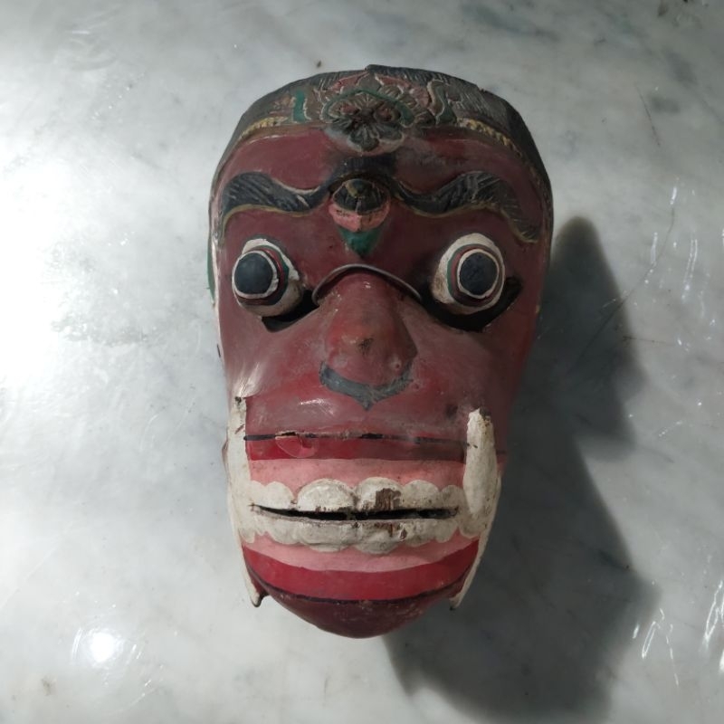 Jual Topeng Tari Kayu Jawa Buto Merah Tua Lawas | Shopee Indonesia