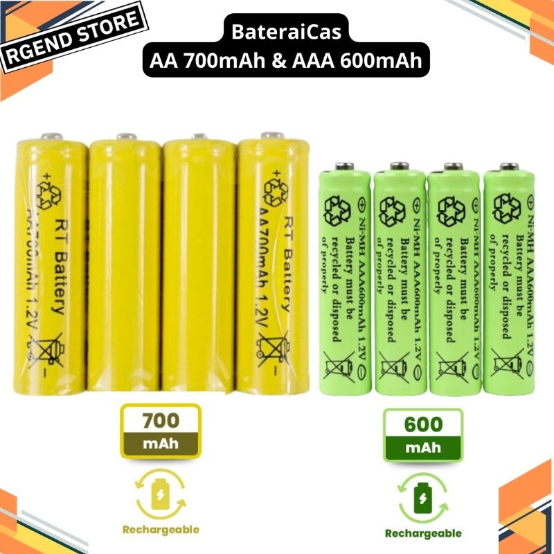 Jual Baterai Cas 1 Pcs Aaa A3 600mah Aa A2 700mah Isi Ulang Battery