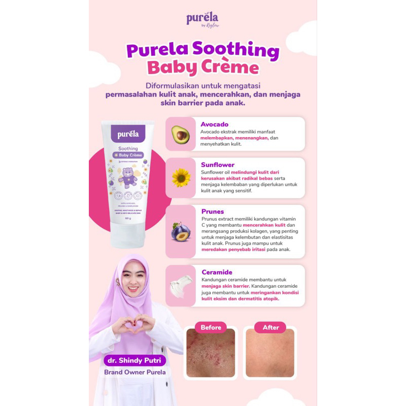 Jual ((Purela)) Soothing Baby creme 70 gr - Purela Baby Creme - Purela ...