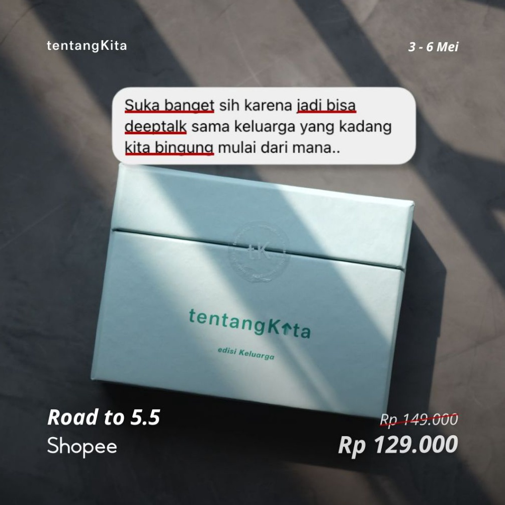 Jual ART A52F tentangKita edisi Keluarga I Permainan Kartu Pertanyaan Obrolan I Deep Talk Card