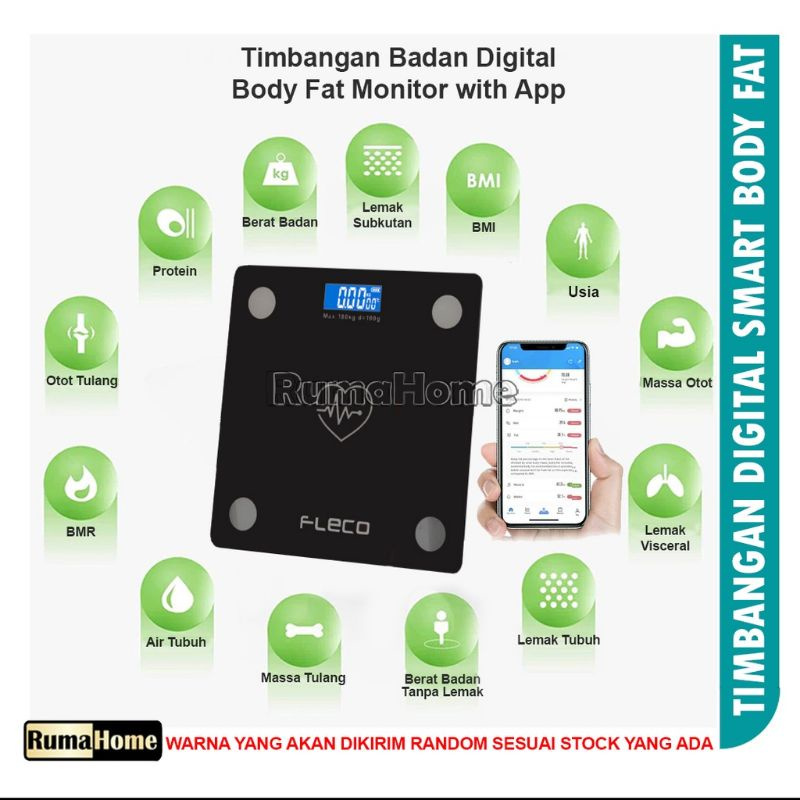 Jual Fleco Timbangan Badan Digital Body Fat Monitor Timbangan Badan