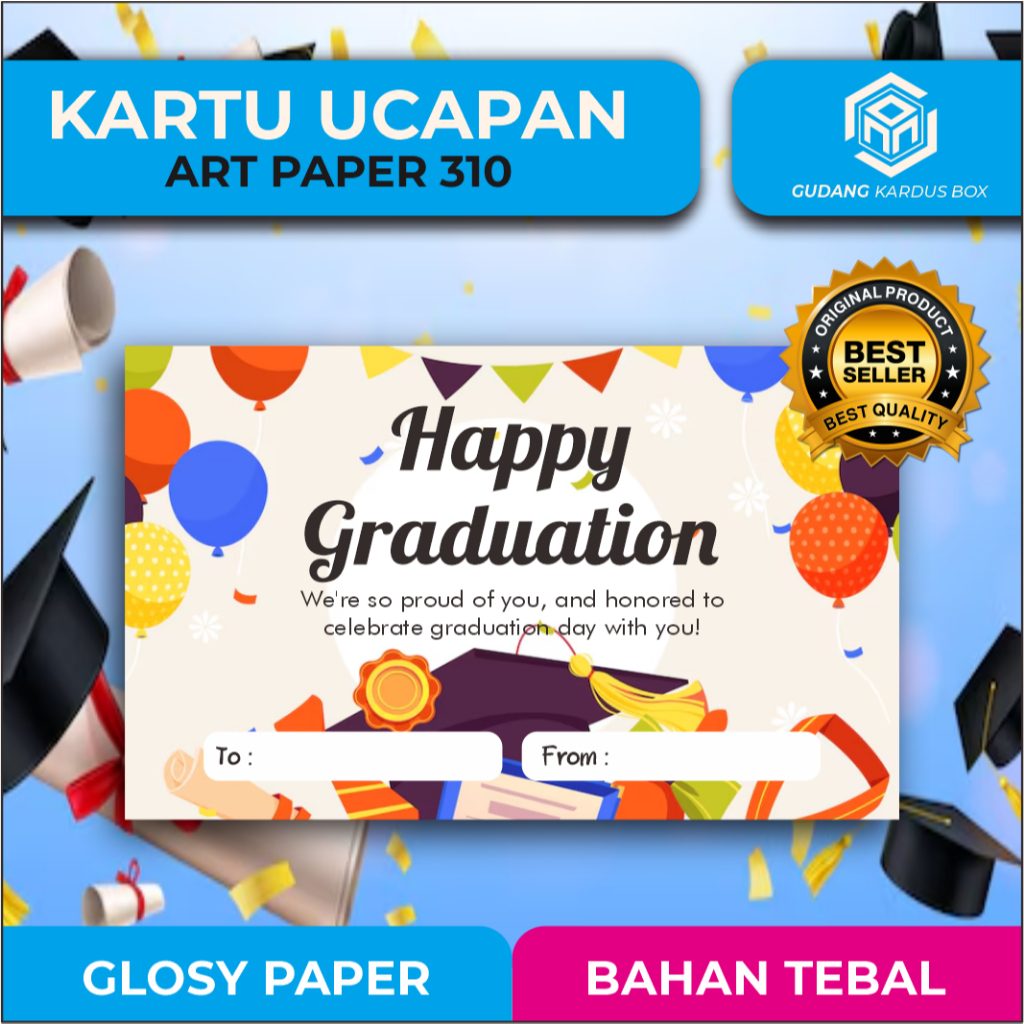 Jual Custom Kartu Ucapan "HAPPY GRADUATION" (Isi 25pcs) - Gift Card ...