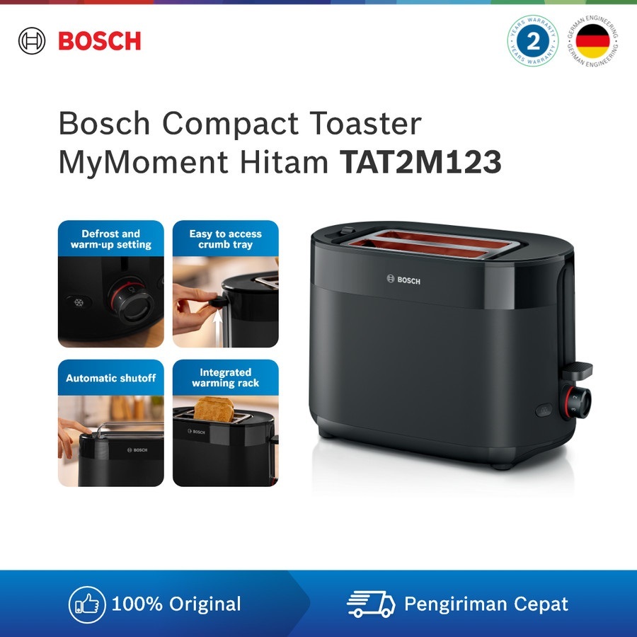 Jual Bosch TAT2M123 Pemanggang Roti / Compact Toaster MyMoment Hitam ...