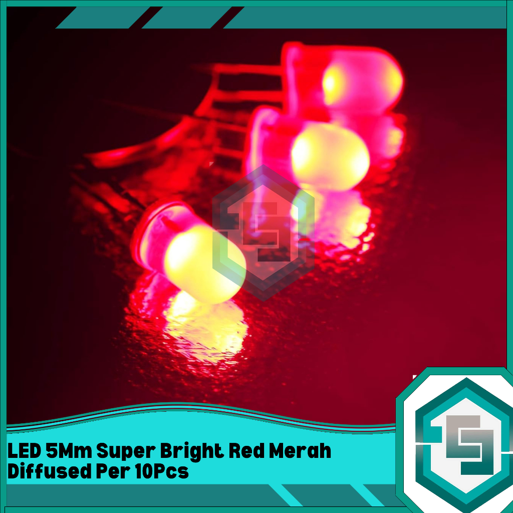 Jual LED 5MM SUPER BRIGHT RED MERAH DIFFUSED PER 10PCS | Shopee Indonesia