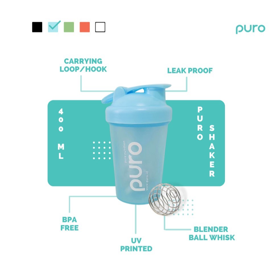 Jual Whey Protein Shaker PURO 400ML Botol shaker | Shopee Indonesia