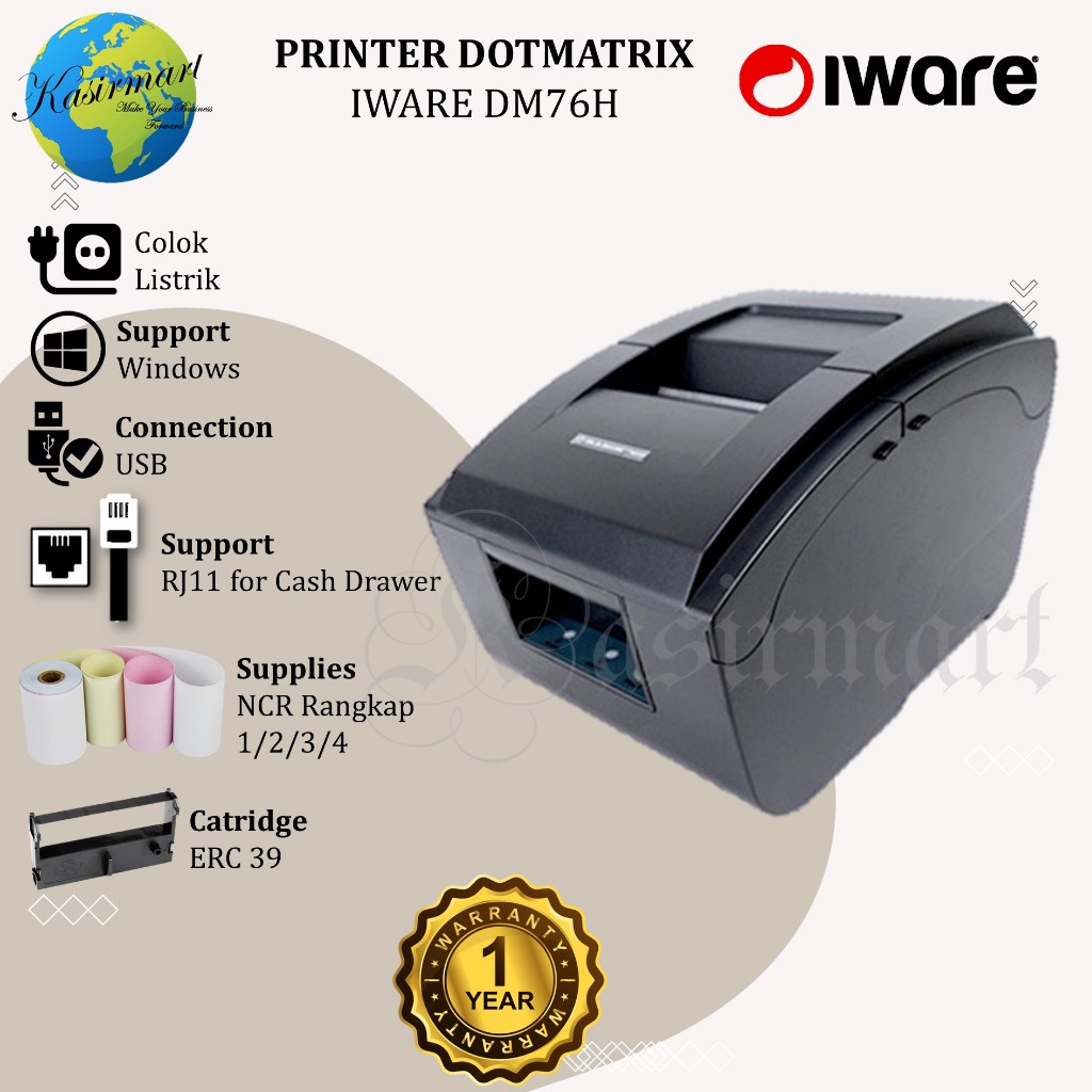 Jual Printer Struk Rangkap Kasir Dotmatrix Dm76h Usb Rj11 Dot Matrix Dm 76h Ncr 75x60 76x60 0121