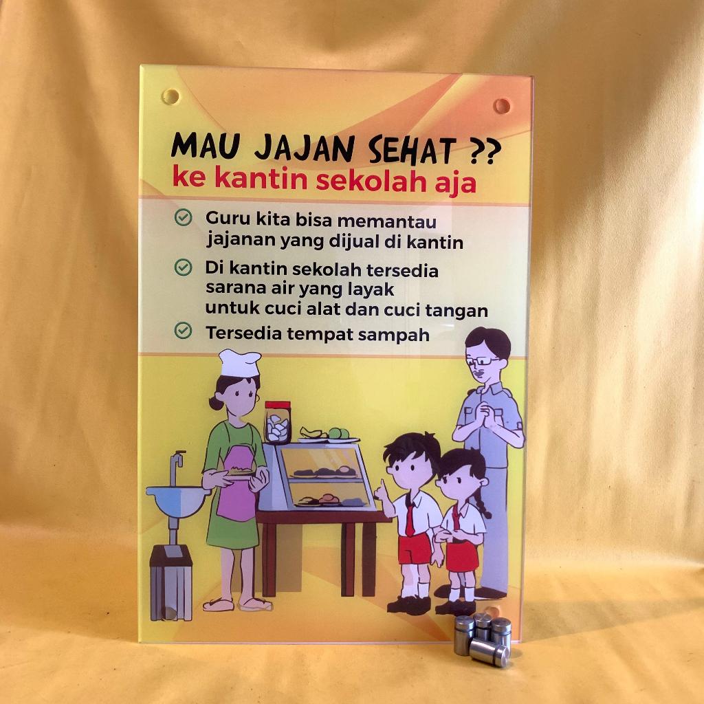 Jual Poster Akrilik Jajanan Sehat Acrylic Poster Jajan Kantin Sekolah