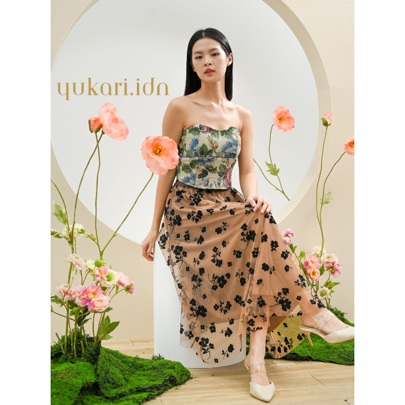 Jual [YUKARI.IDN] 혜진 HYEJIN SKIRT | Korean Premium Floral Rok Tutu Tule ...