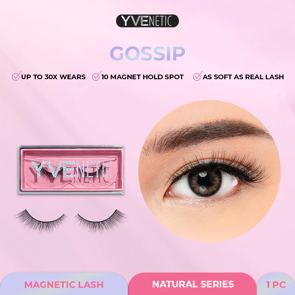 YVENETIC Gossip (Natural) - Magnetic Eyelash | Bulumata Magnetik Tanpa Lem - Menggunakan Eyeliner Magnet