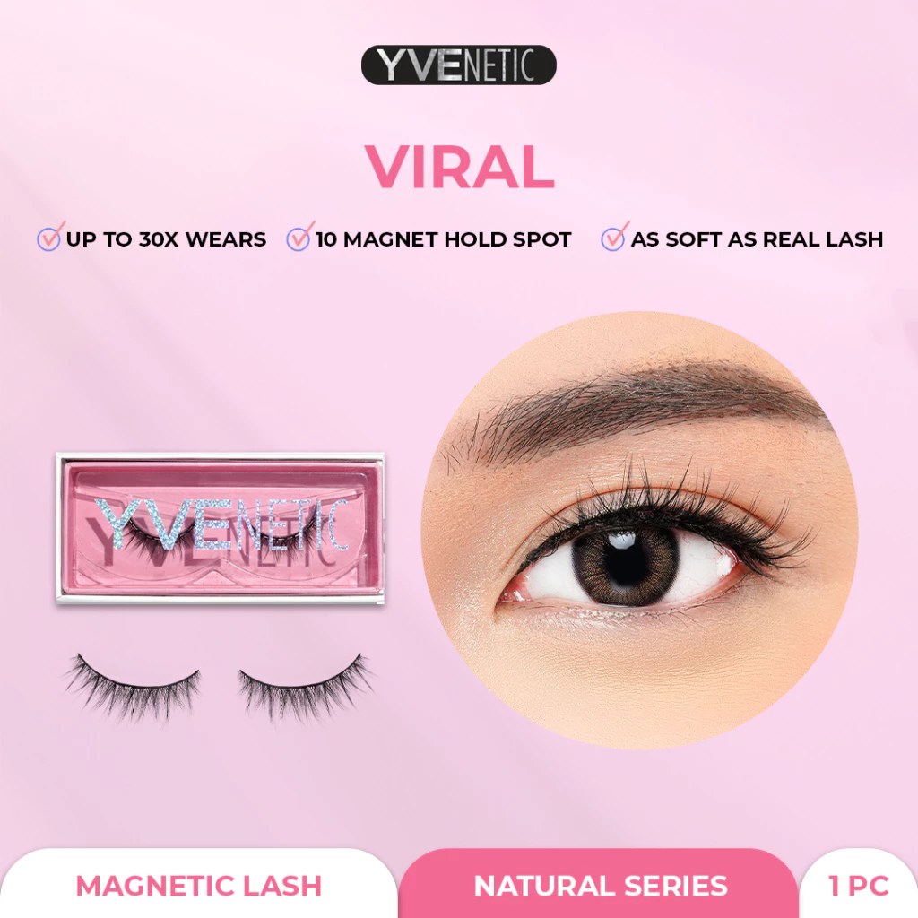 YVENETIC VIRAL (Natural) - Magnetic Eyelash | Bulumata Magnetik Tanpa Lem - Menggunakan Eyeliner Magnet