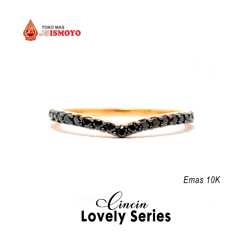 Jual Cincin Emas 10 Karat Lovely Blackstone Korean Style J5 Ismoyo Shopee Indonesia