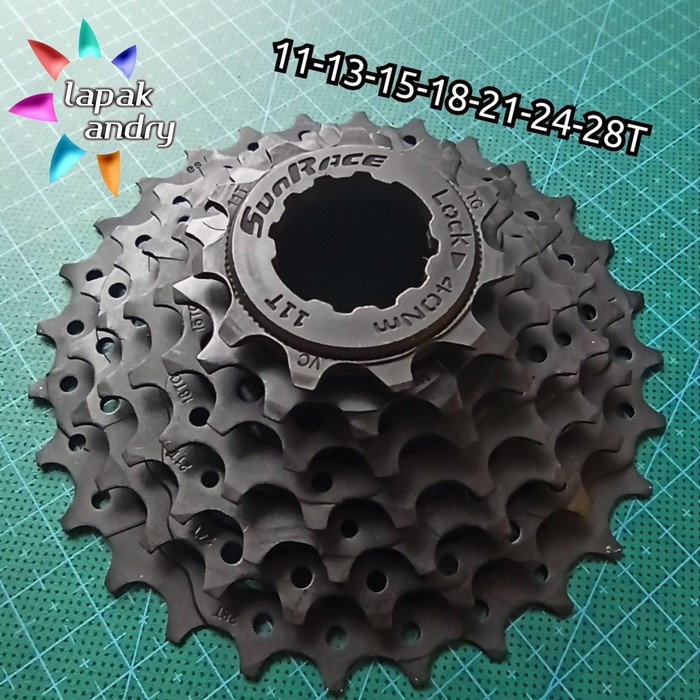 Cassette Sunrace 7 vitesses de 11 à 28 dents pour vélo