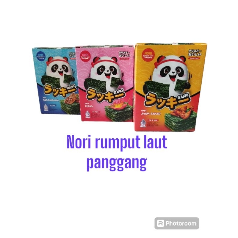 Jual nori rumput laut panggang rakki nori panda isi 12 pcs | Shopee ...