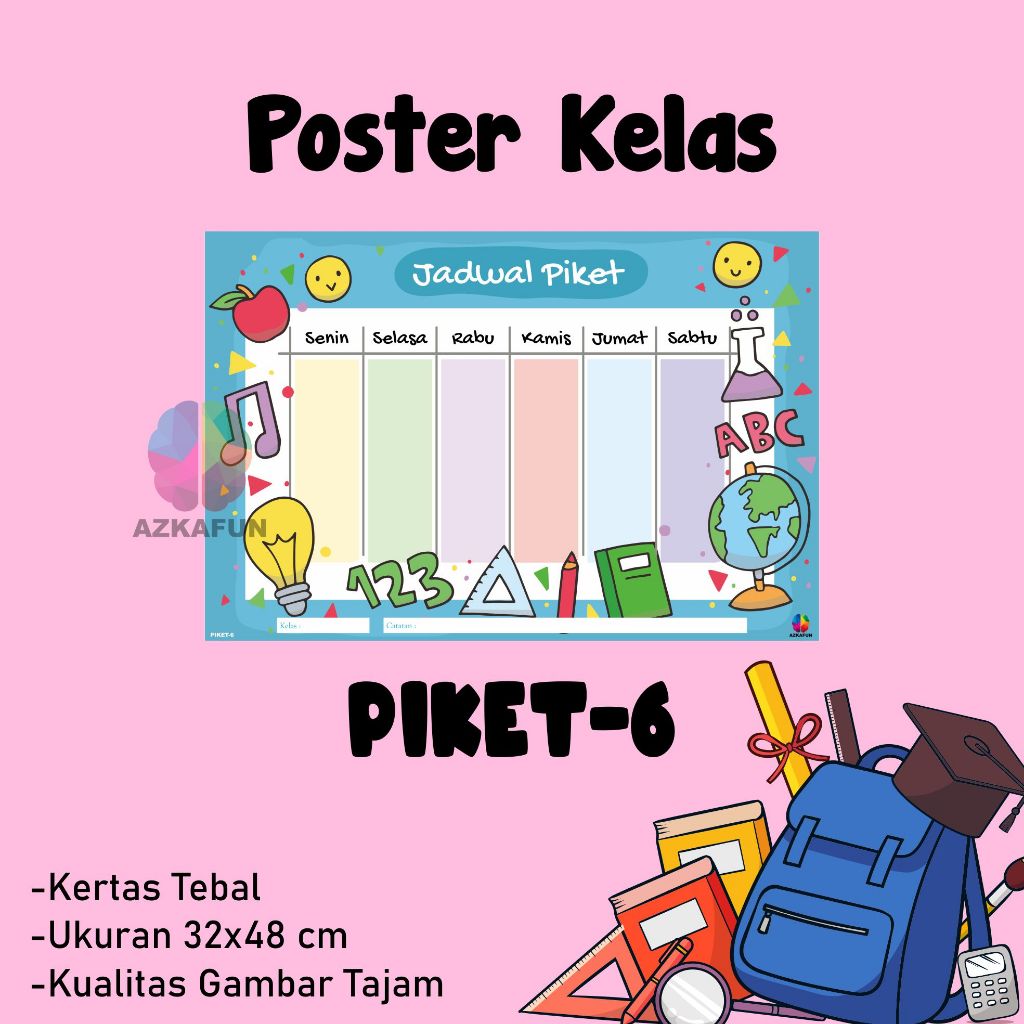 Jual Poster Jadwal Piket - Best Seller Poster Piket Sekolah - Jadwal ...