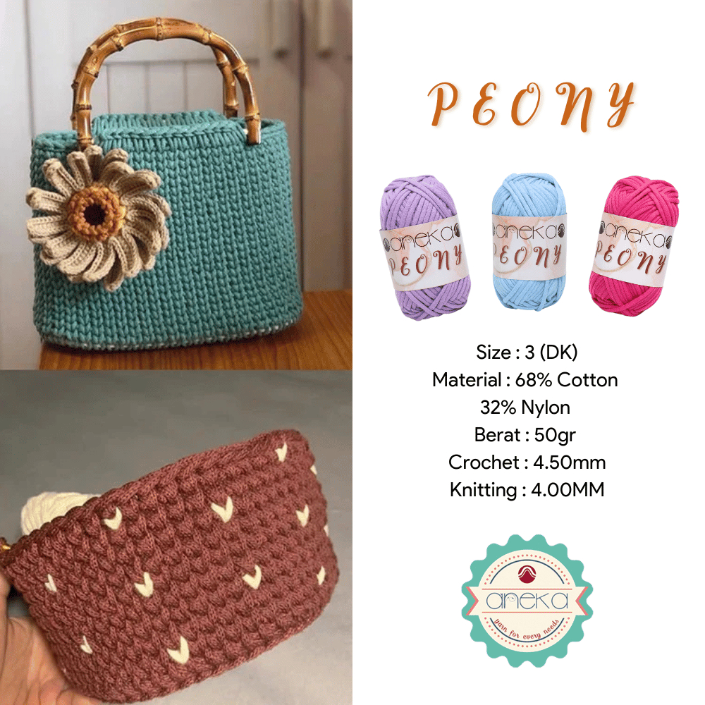 Jual KATALOG - Benang Rajut Peony / T-Shirt Tutup Cotton Nylon Yarn ...