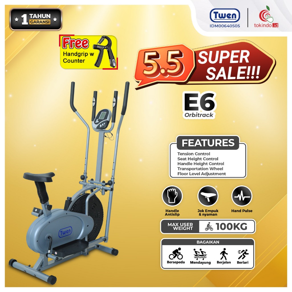 Jual Twen E6 E4n Orbitrack Tracer Elliptical Bike Sepeda Fitness Sepeda