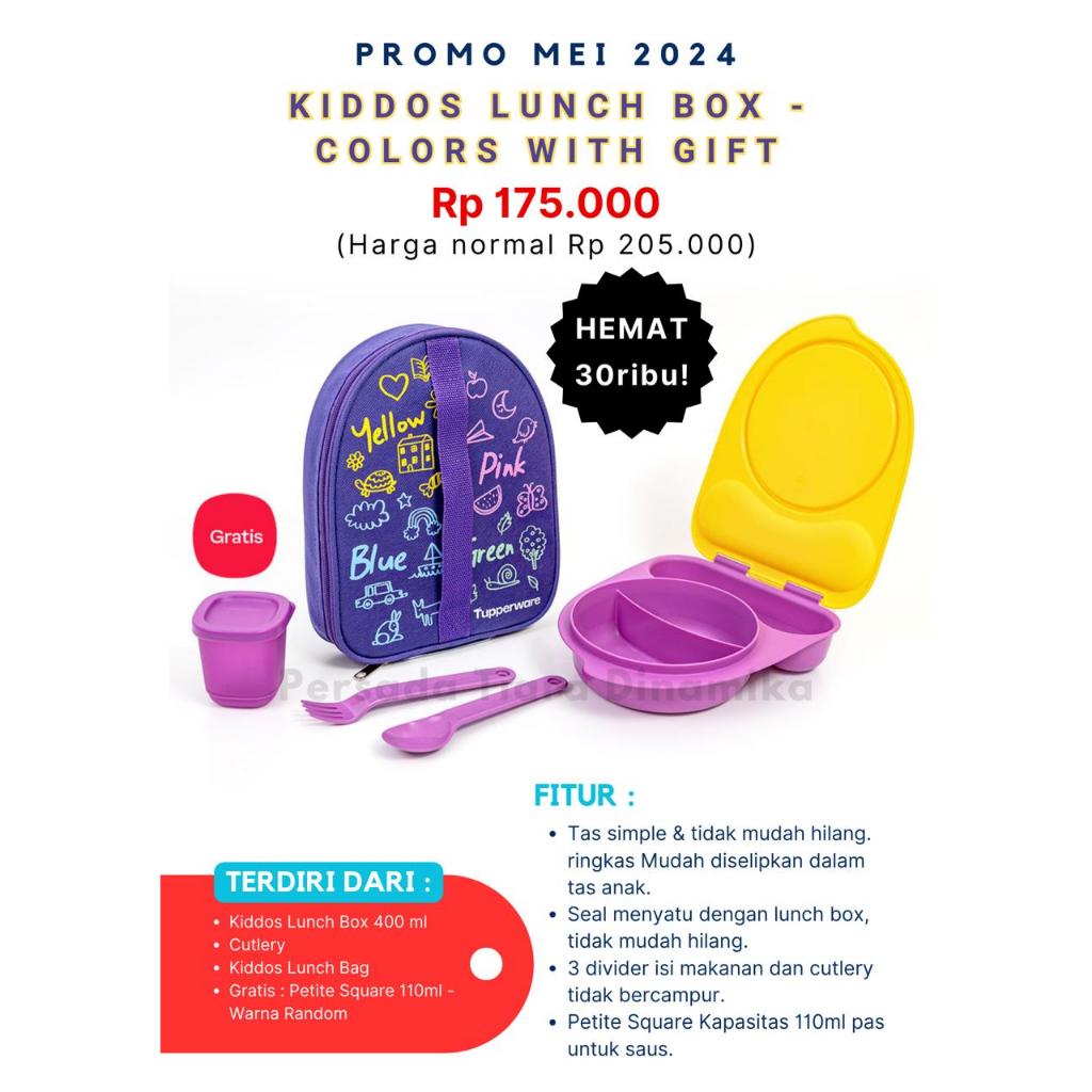 Jual TUPPERWARE KIDDOS LUNCH BOX - ALPHABET FREE PETITE SQUARE 110ML ...