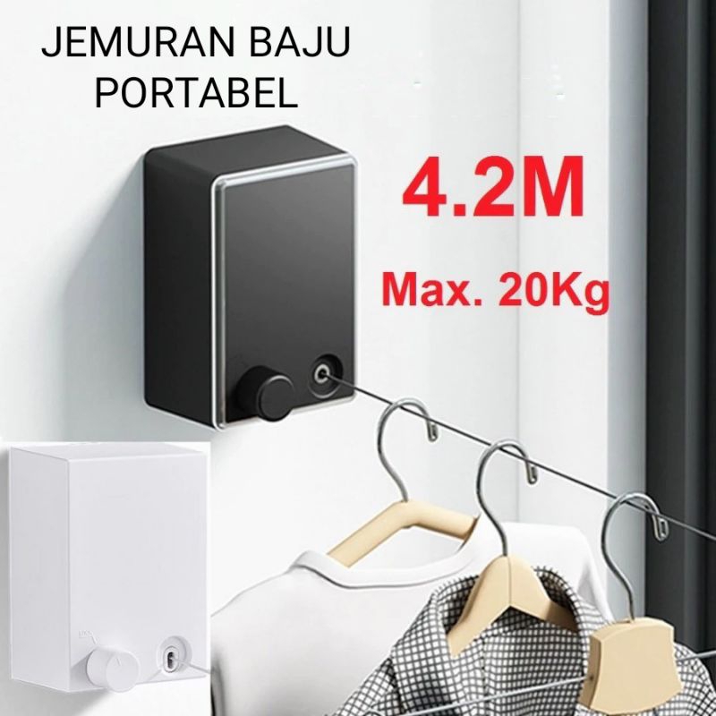 Jual Jemuran Baju Portable Indoor Outdoor Retractable Tali