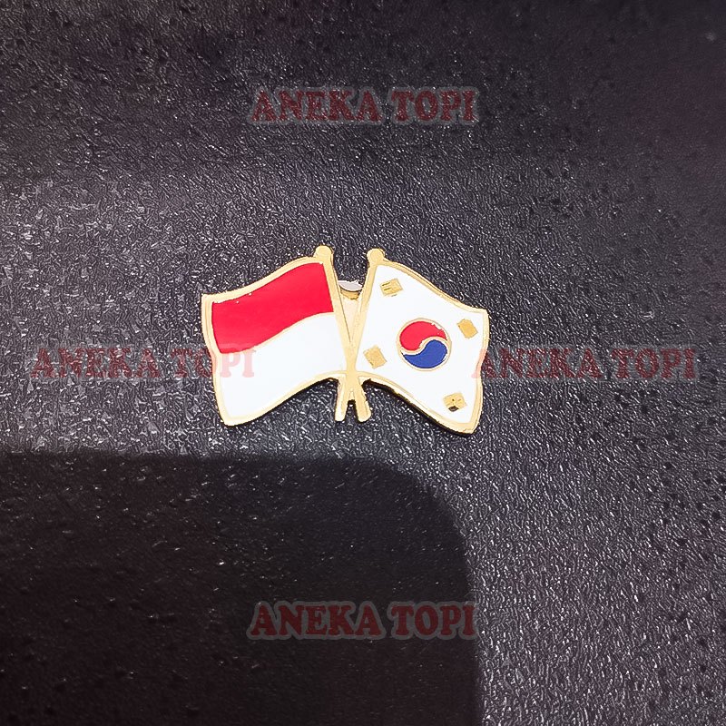 Jual Pin Cross Flag Indonesia Korea Pin Bendera Persahabatan Negara ...
