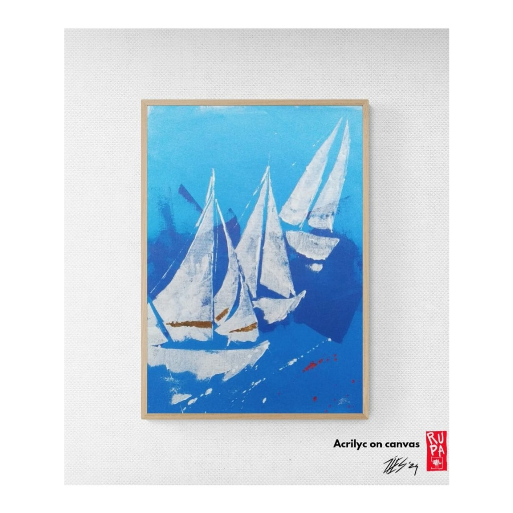 Jual lukisan mewah lukisan kapal lukisan abstrak painting wallart ...