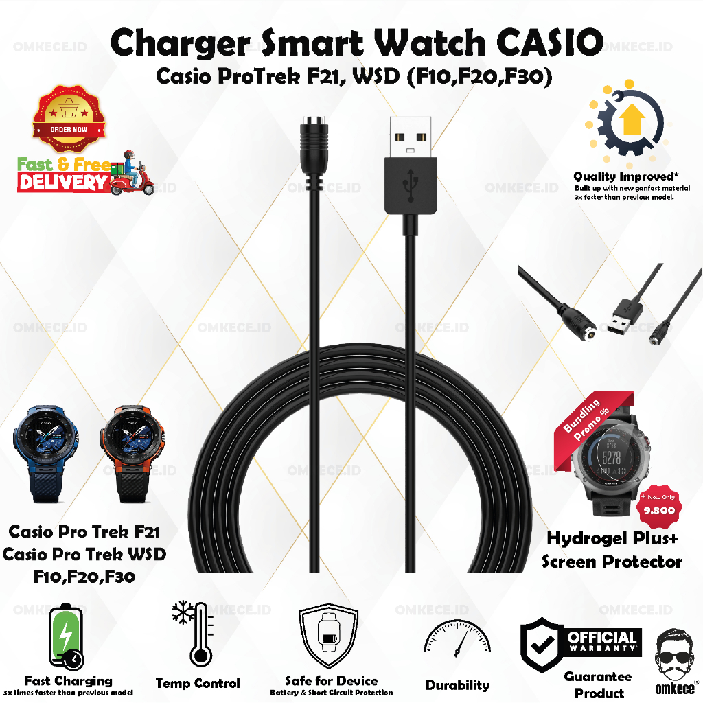 Casio protrek wsd f20 charging cable online