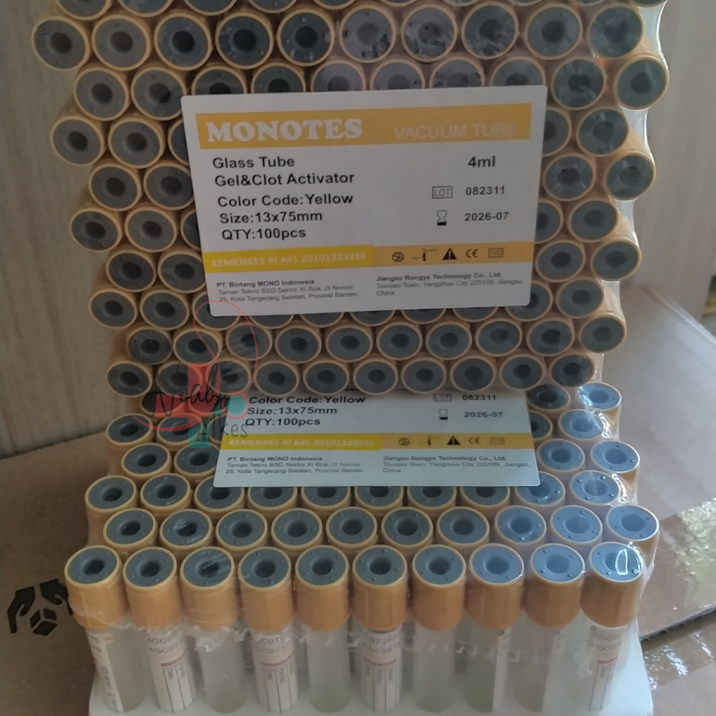 Jual TABUNG VACCUM TUBE GEL CLOTH ACTIVATOR GLASS 4 ML | MONOTES ...