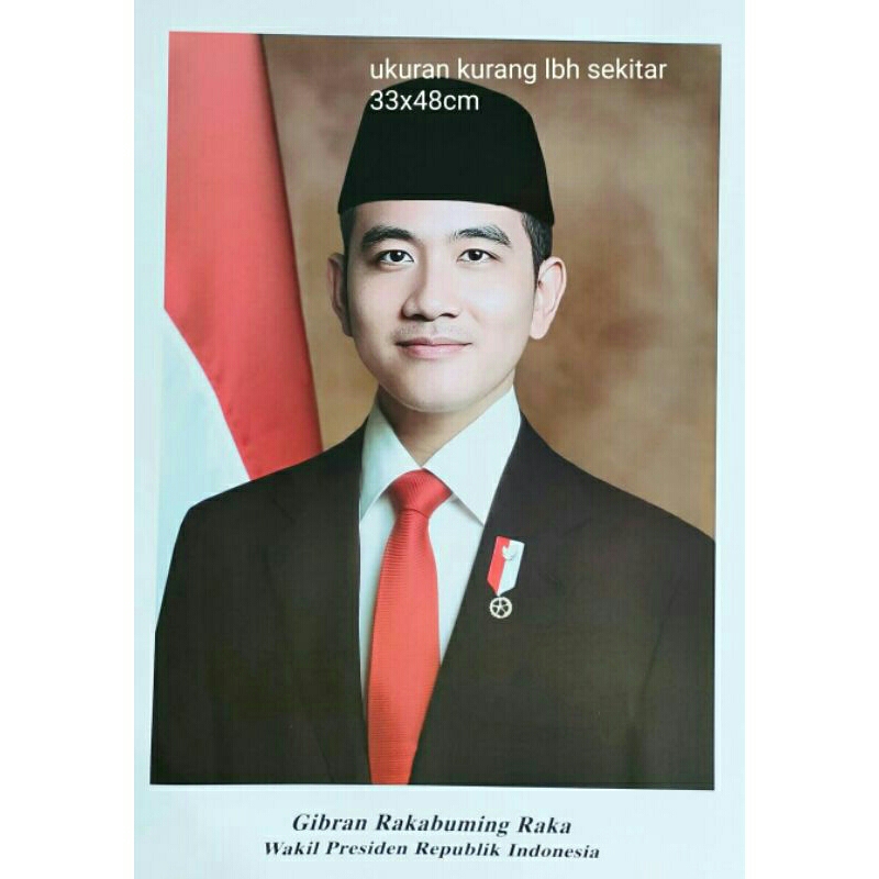 Jual Poster gambar wakil presiden republik indonesia gibran rakabuming