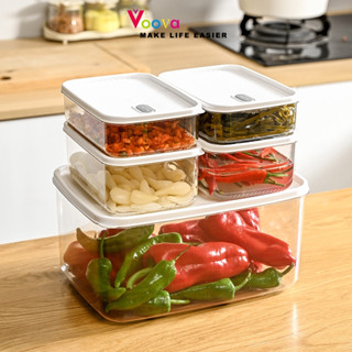 Jual VOOVA Wadah Makanan Putih/ Container Kulkas/ Kotak Penyimpanan Makanan Sayur/ Toples Bening Transparan Serbaguna/ BPA Free/ Food Grade | Shopee Indonesia