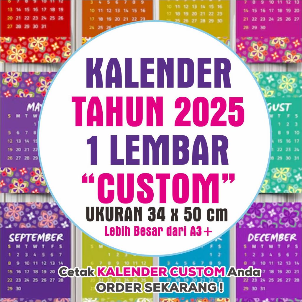 Jual KITAJAYA Falahnaa Custom Kalender 2025 Cetak 1 Lembaran//Poster