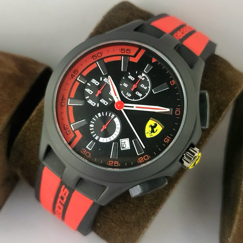 Jual TERLARIS ‼️ Jam Tangan Pria Ferrari Scuderia Chrono On Tali ...