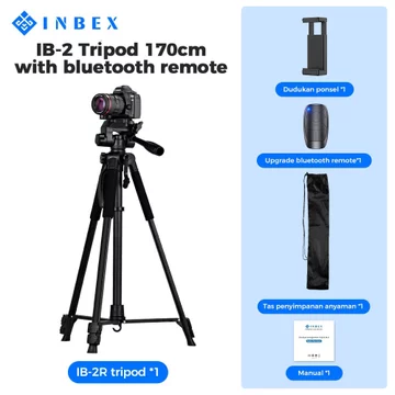 INBEX IB 2R 170CM Tripod Kamera Hp Bluetooth Remote Aluminum Tripot Holder Konten Tongsis Video