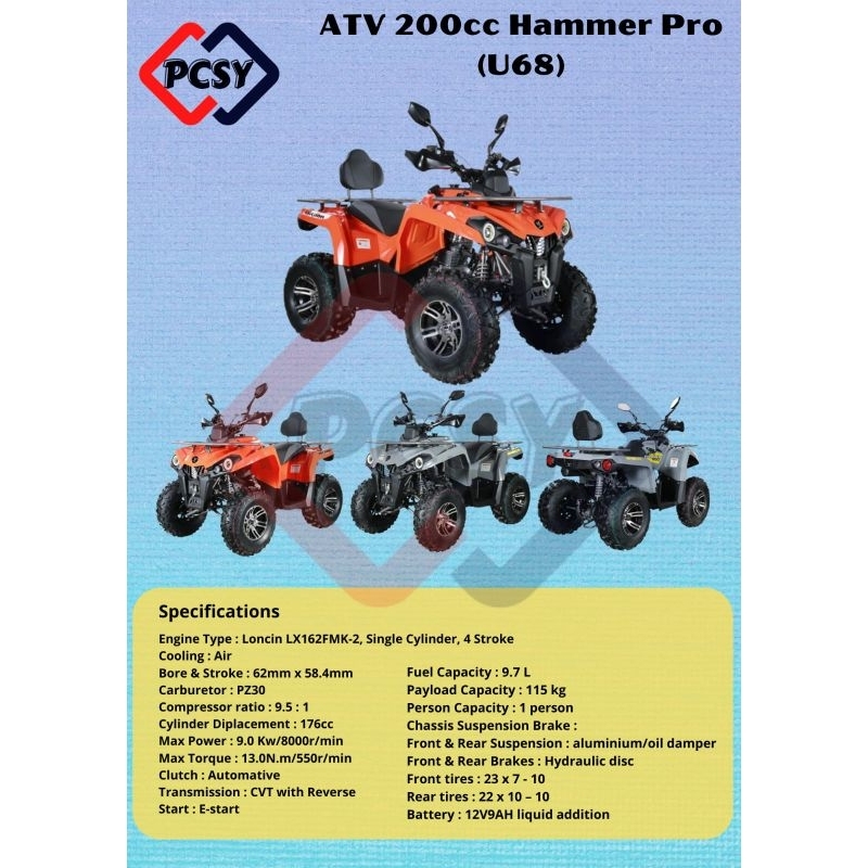 Jual ATV HAMMER 200CC PRO | Shopee Indonesia