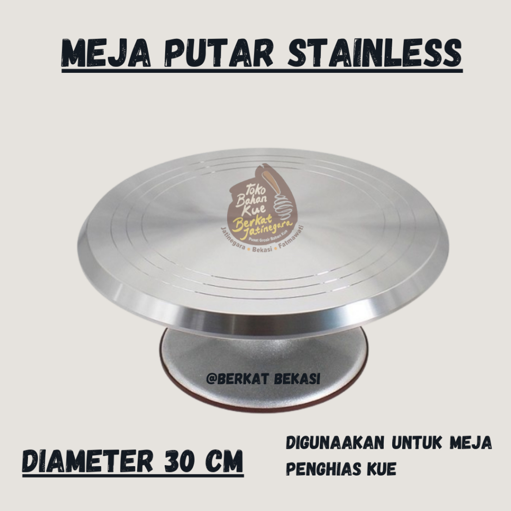 Jual MEJA PUTAR STAINLESS DIAMETER 30 CM MEJA PUTAR BESI MEJA 