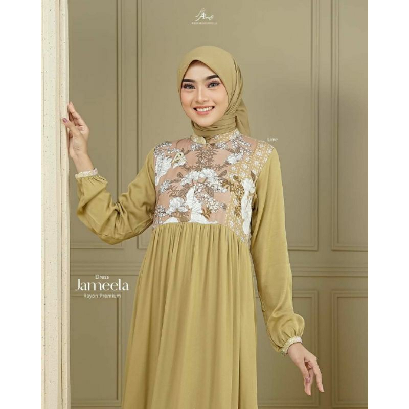 Jual Jameela Dress Gamis kondangan Dress Dewasa Ar Rafi Rayon Premium ...