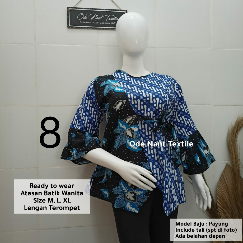 Jual Atasan Blouse Batik Ready To Wear Wanita Jumbo Blouse Batik