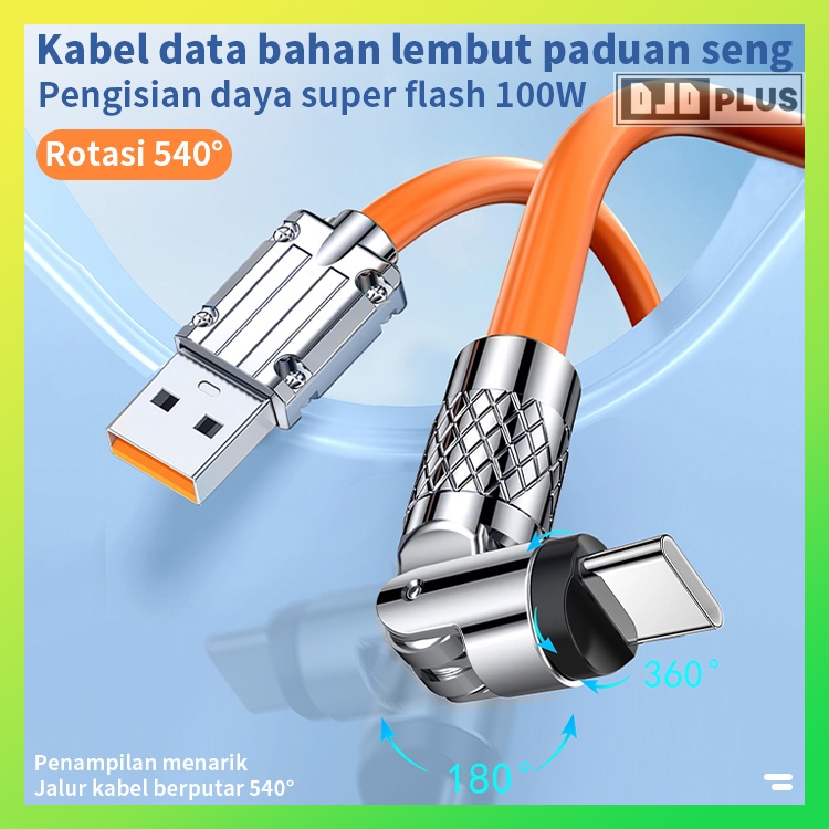 Jual DJDPlus Kabel Data Putar 180°+ 360 Fast Charging 120 Watt Type C ...