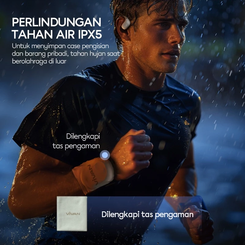 VIVAN SPORT X2 OWS Open Ear True Wireless Earbuds IPX5 Dual ENC BT5.4 Low Latency Garansi 12 Bulan