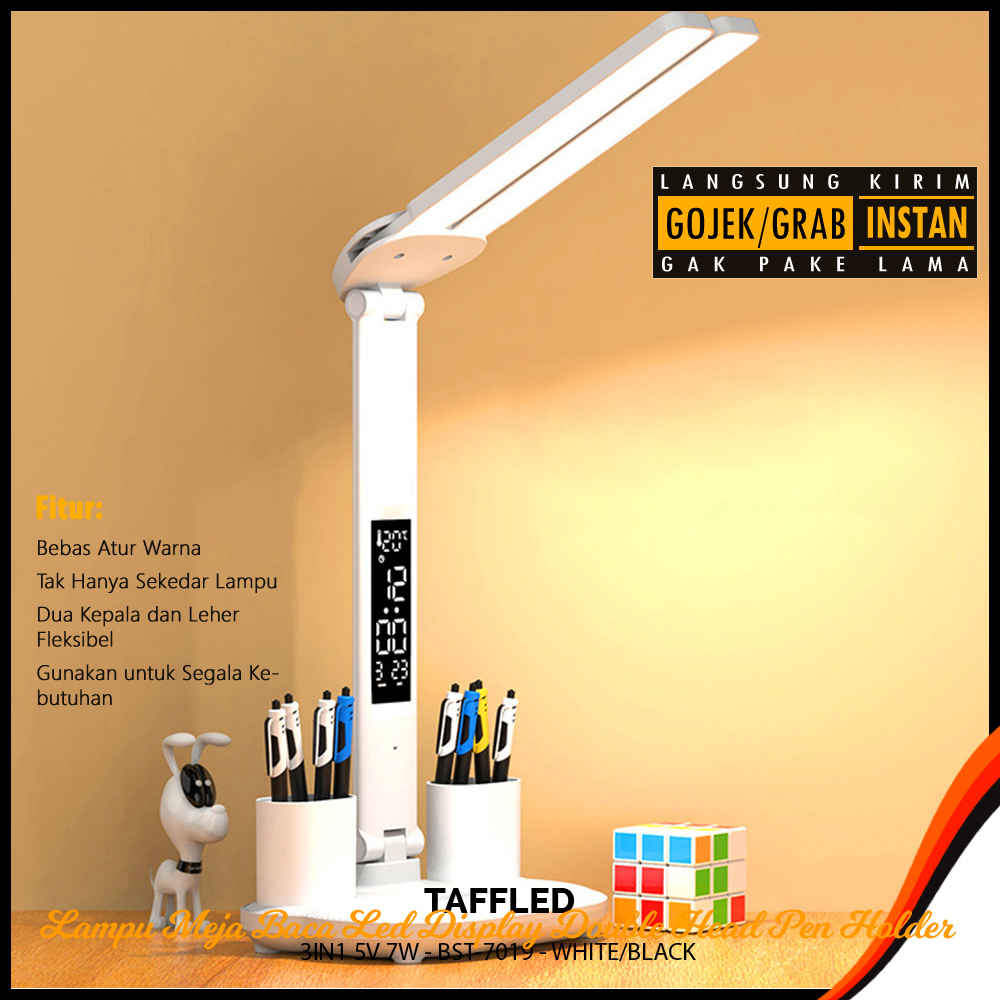 Jual TaffLED Lampu Belajar Meja Baca LED Display Double Head Pen Holder ...