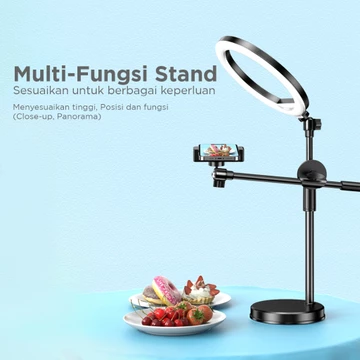 KINGLUCKY K5 Tripod Overhead Stand Hp Lampu Stand Holder Bracket 360° Tripod Konten Tripod HP