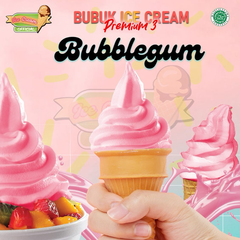 Jual ICECREAM BUBBLE GUM 1000gram / BUBUK ICE CREAM PREMIUM BARU Tepung