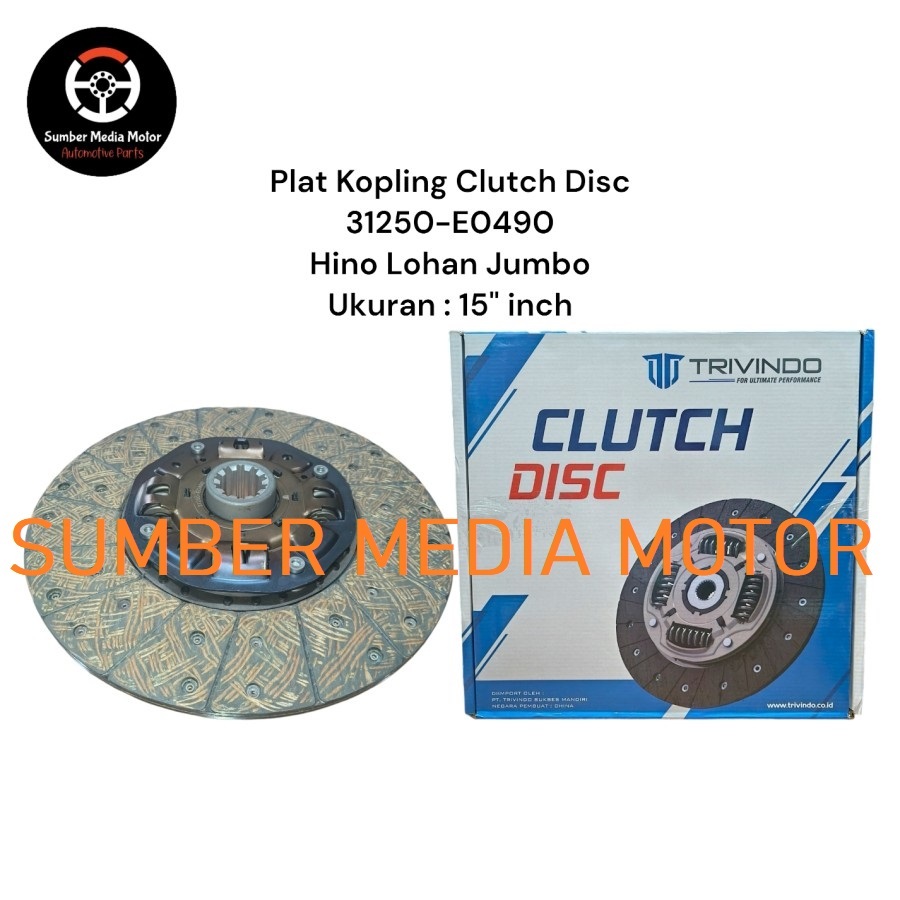 Jual Trivindo Plat Kopling Clutch Disc 31250-E0490 Hino Lohan Jumbo ...