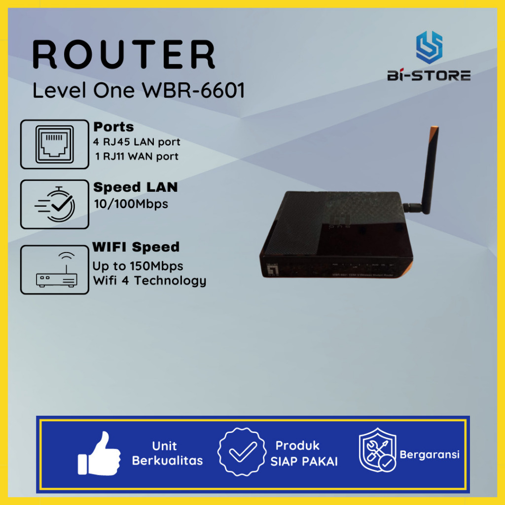 Jual Wireless Router Levelone WBR-6601 Bisa Untuk Fungsi Switch Hub 4 ...