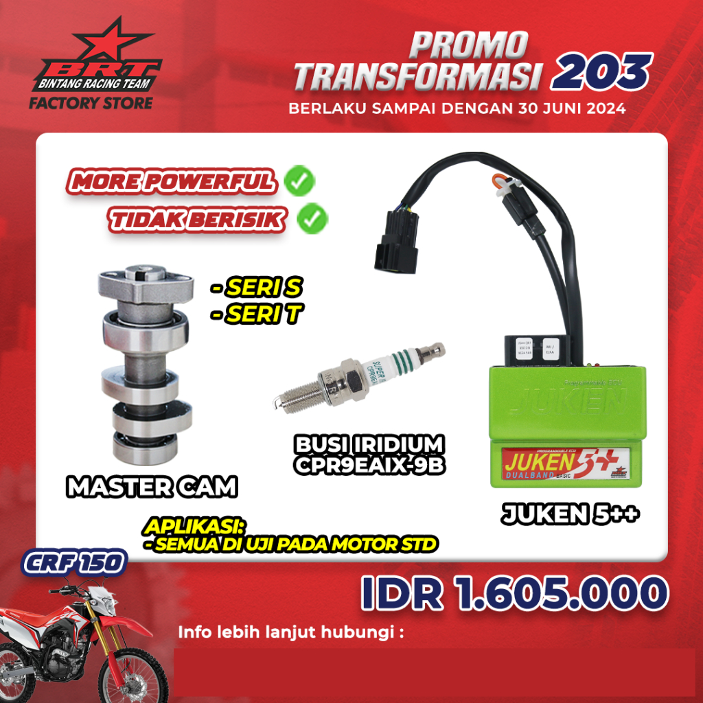 Jual PAKET JUKEN 5++ DUALBAND MASTER CAM TIPE S / T BUSI IRIDIUM CRF ...