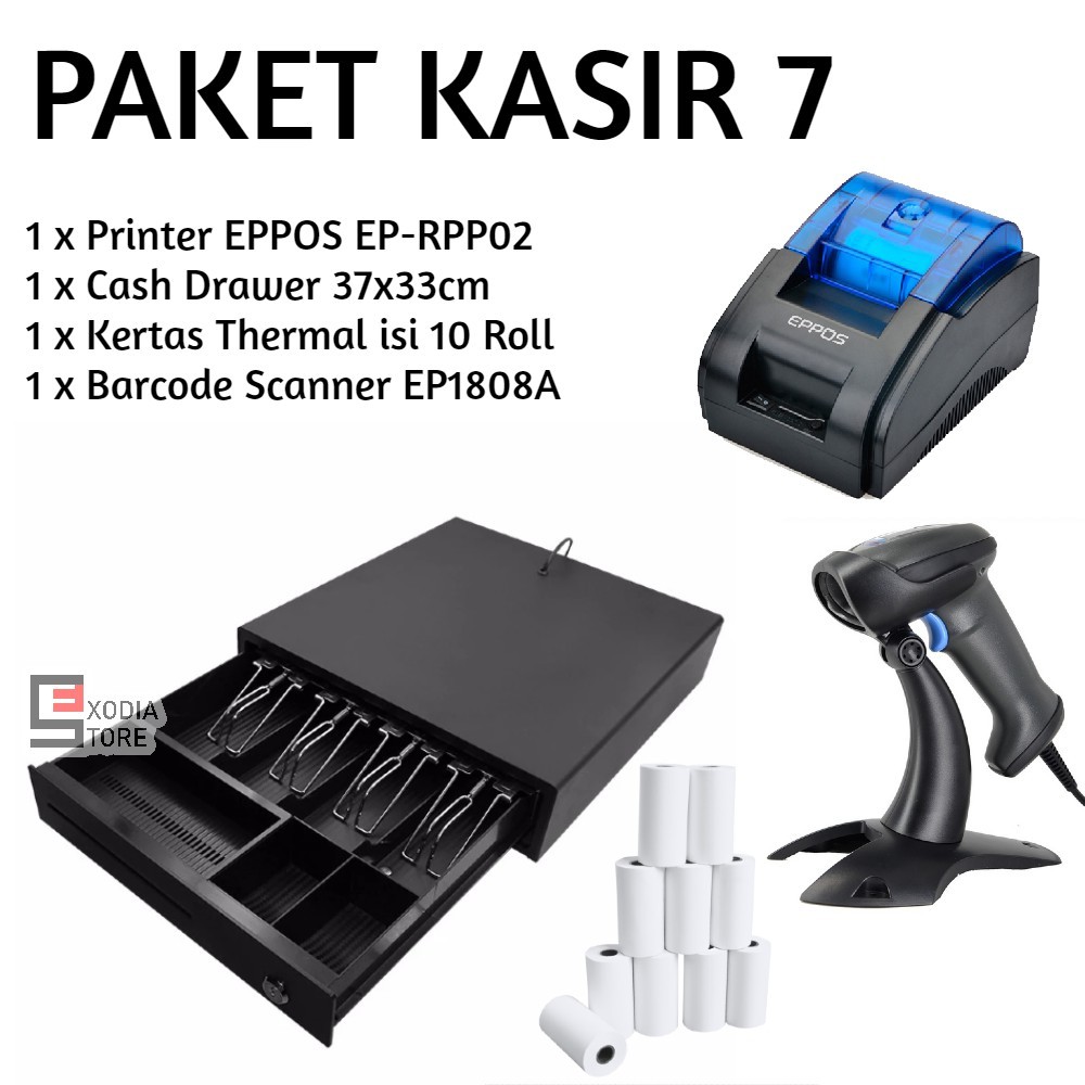 Jual PAKET KASIR 7 = Cash Drawer + Printer EPPOS EP-RPP02 RPP02 RPP02N ...