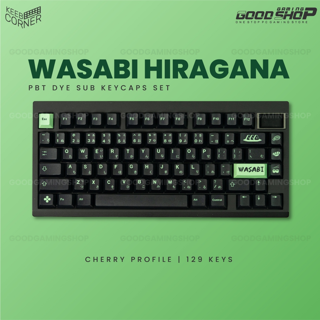 Jual KC Wasabi Hiragana Cherry Profile 129 Keys Keycap Set Shopee