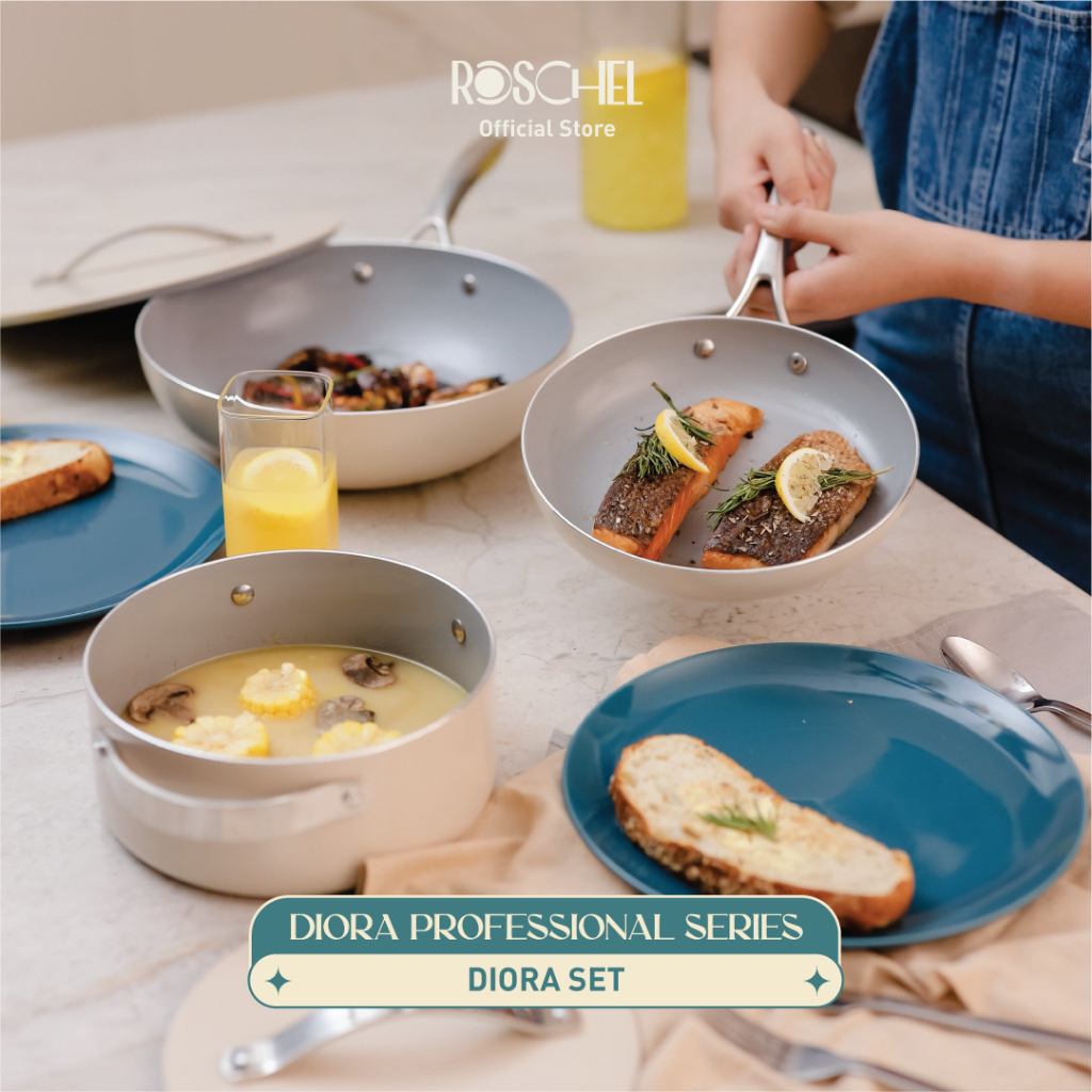 Jual Roschel Diora Professional Series Set (FP 22 cm + Wok Pan 28 cm ...