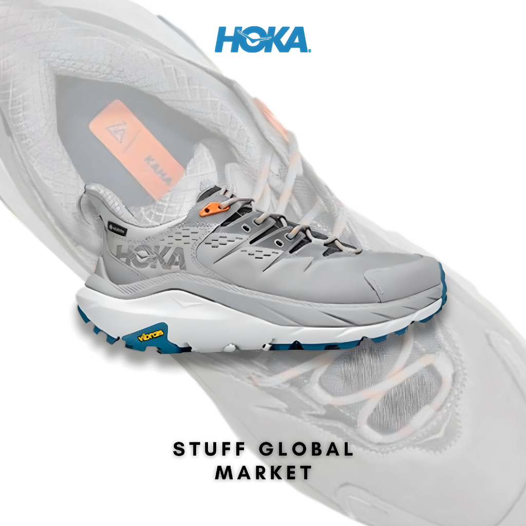 Jual Hoka Kaha 2 Low Gore-tex Mens Hiking Shoes - Sharkskin/Blue Coral ...