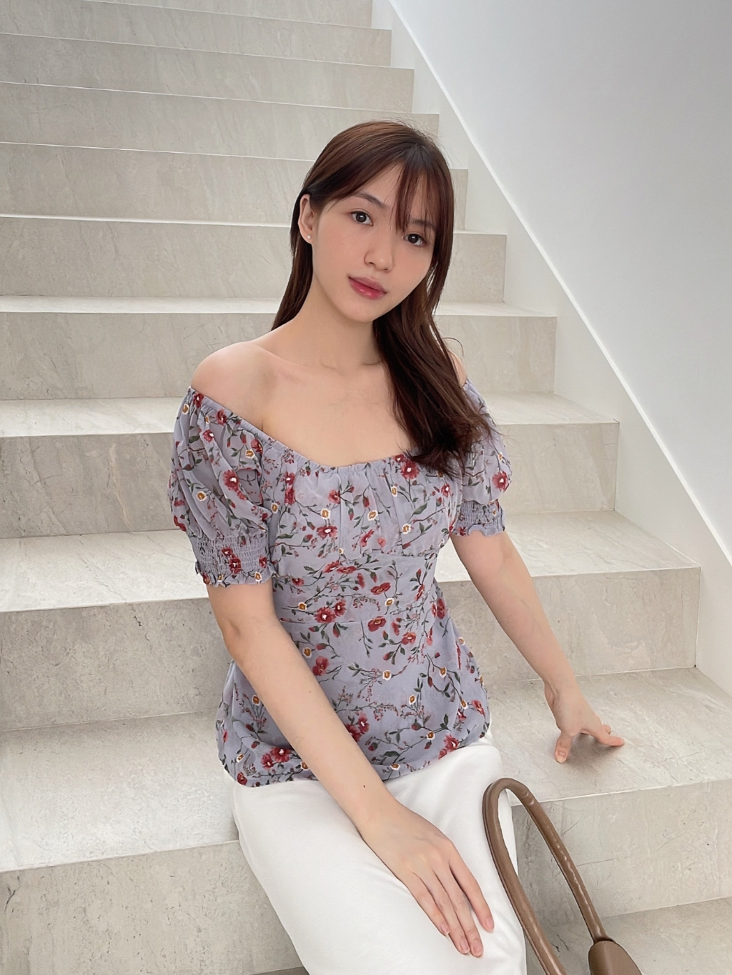 Kadaka T-0436 Blouse Detail Smock Tangan Panjang Free Inner Tanktop main image 0