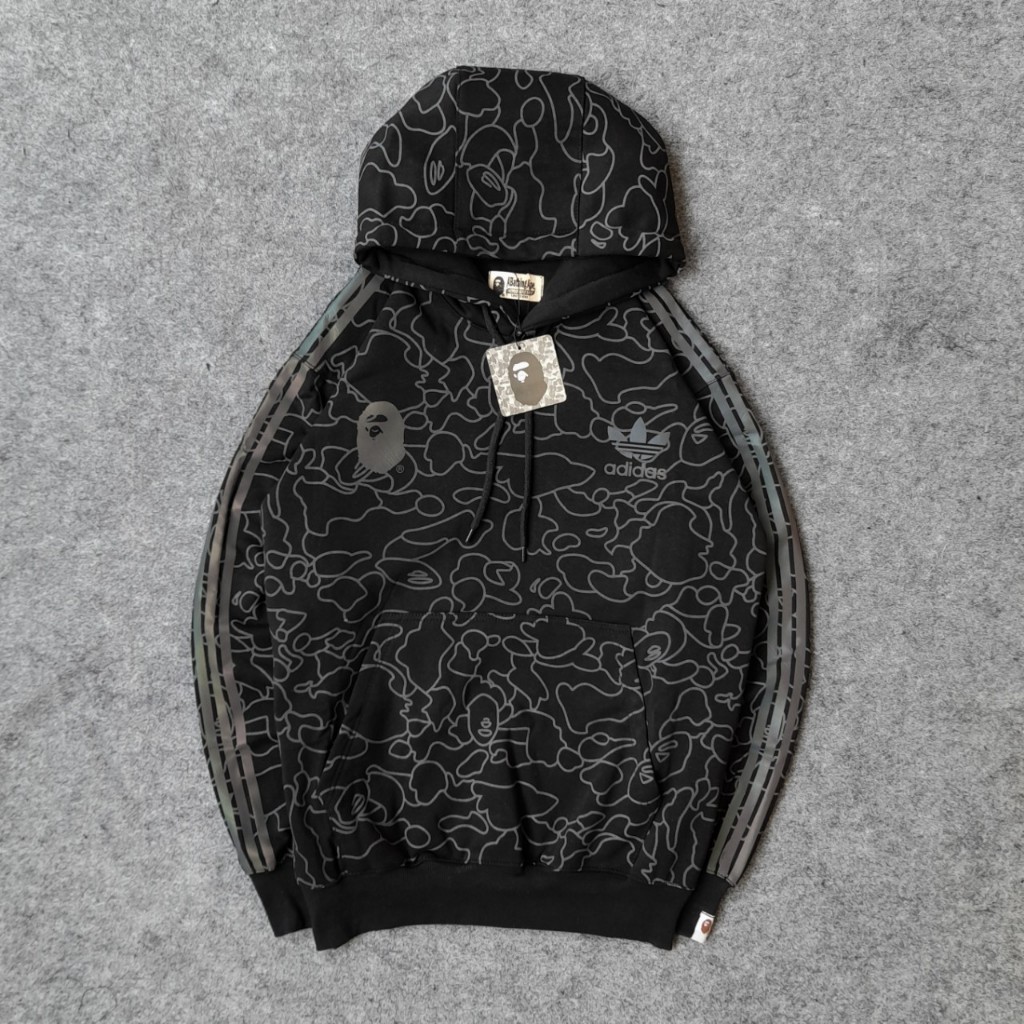 Jual Sweater Hoodie Adidas Bape Tecno Hologram Shopee Indonesia